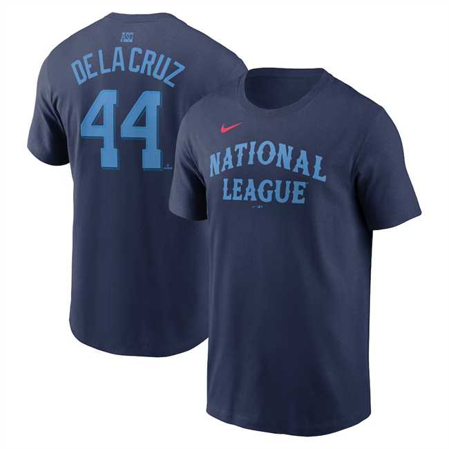 Men's National League #44 Elly De La Cruz Navy 2024 All-Star Name & Number T-Shirt,We sell and wholesale Men's National League #44 Elly De La Cruz Navy 2024 All-Star Name & Number T-Shirt on line form chian!